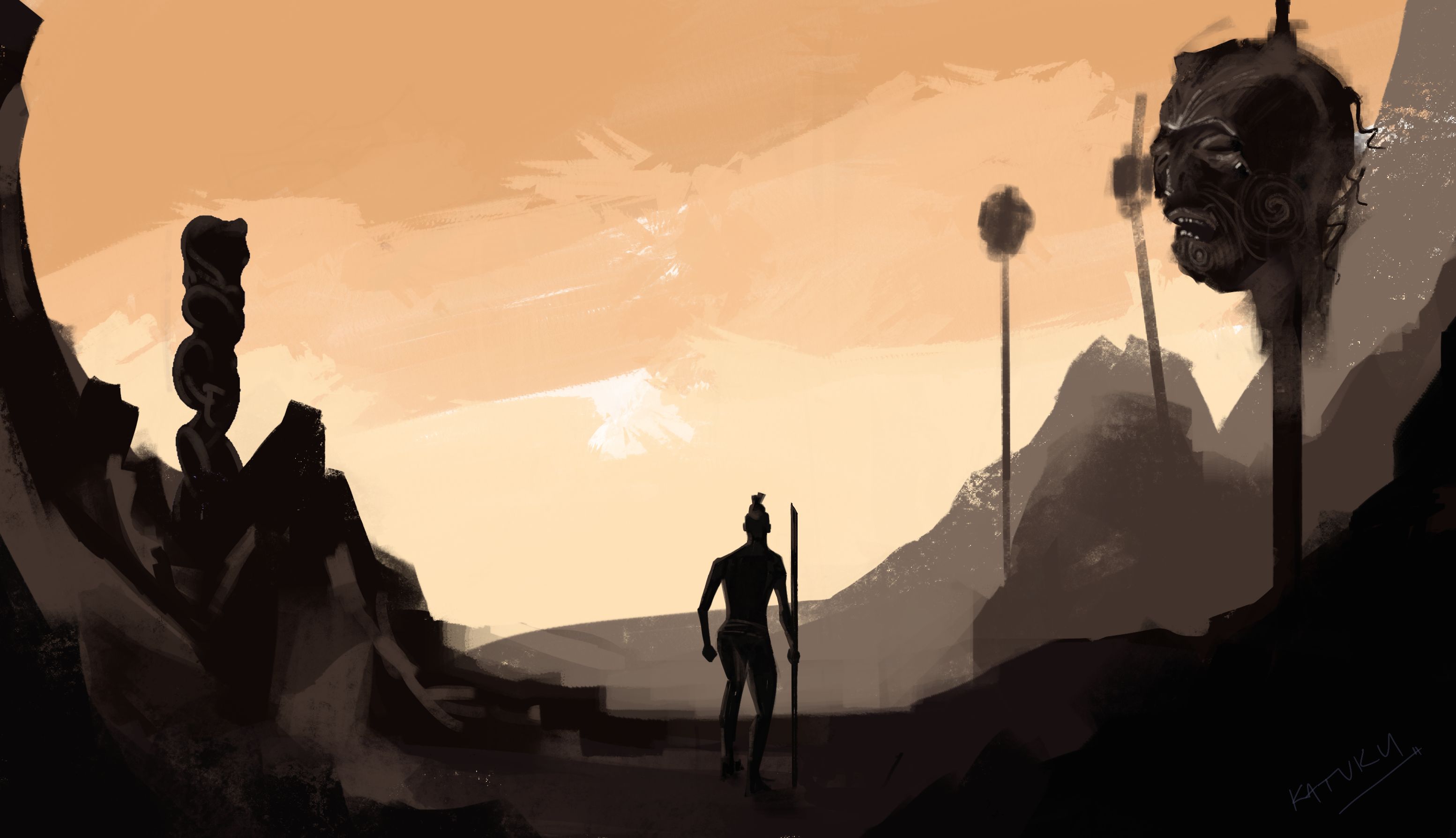 MAIN GAME LOOK CONCEPT FOR KATUKU AND GAME ELEMENT FOUR v2